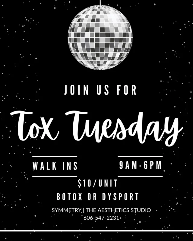 Back to our regularly scheduled programming.. join us tomorrow for tox Tuesday! Walk ins from 9-6, $10/unit Botox or Dysport. Free consultations all day!